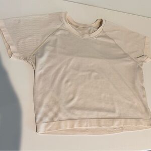 lululemon athletica Light Ivory crop swiftly tech size 10 Short Sleeve Tee